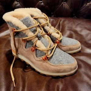 SOREL rose gold snow boots